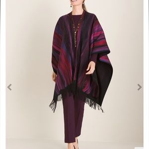 Chicos Ruana Cape Shaw Poncho Wrap one size